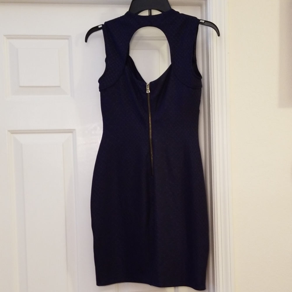 Guess Snakeskin Design Navy Blue Mini Dress - Picture 2 of 8